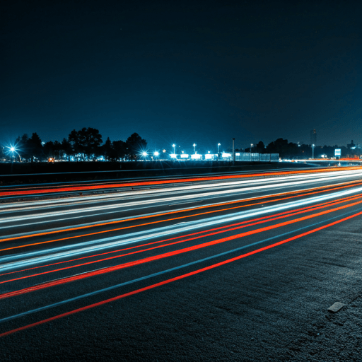 Luces de coche en práctica nocturna